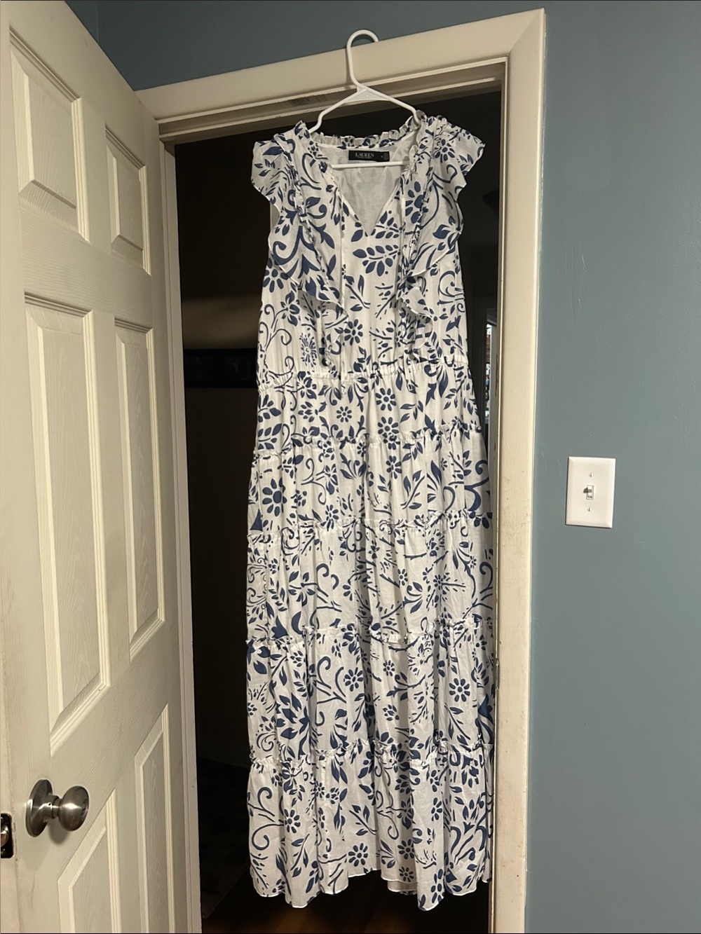 Lauren Ralph Lauren Floral Cotton Voile Tiered Maxidress NWOT size 18